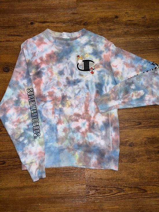 Champion Other - Champion Nintendo Super Mario Bros Tie Dye Reverse Weave Sweatshirt Size S